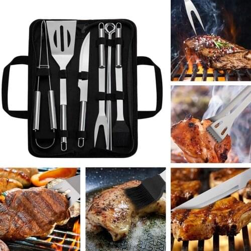 Stainless Steel Grill Set Oxford Bag Barbecue Utensil Multifunctional Outdoor Practical Household BBQ Combination Barbecue Tool