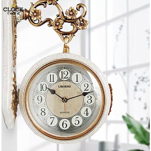 Double-Sided Wall Clock European Living Room Hanging Table Creative Pow Patrol Watch Mechanism Silent Kitchen Living Room 5Q324