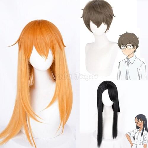 New IJIRANAIDE NAGATORO SAN Nagatoro Hayase Cosplay Wig Unisex Long Black/Orange Heat Resistant Synthetic Hair C42M166