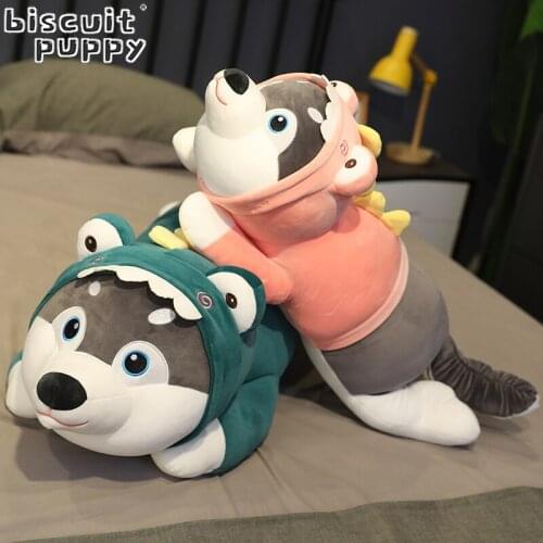 New Huge 60/100CM Cute Dog Plush Toys Kawaii Lying Husky Plush Pillow Stuffed Soft Animal Dolls Children Baby Birthday Gift