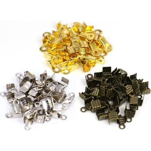 9x4mm Crimp End Beads Jewelry Findings For Pendant Bracelet Necklace Imitation Rhodium Iron Accessories 100pcs/lot