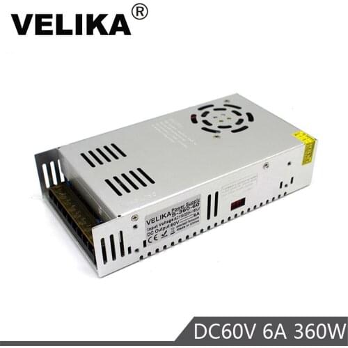 Single Output DC60V Power supply Driver Transformers 110V 220V AC DC 60V 6A 360W SMPS for CNC CCTV Stepper Mptors Light Printer