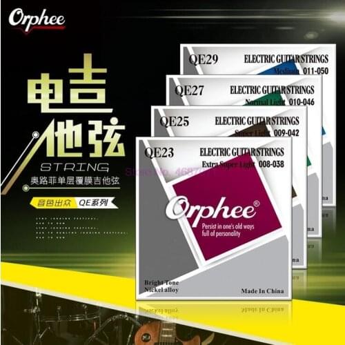 By DHL 100sets Orphee Professional Guitar Strings QE Series Nickel Alloy Plated Electric Guitar Strings Replacement