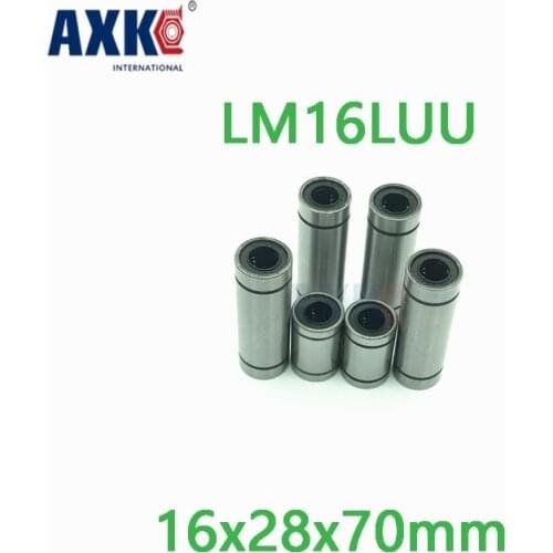 Axk 2pcs Lm16luu Long Type 16x28x70mm 16mm Linear Ball Bearing Linear Guides Linear Optical Axis Bearings