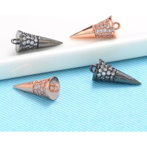 ZHUKOU 7x15mm ice cream crystal necklace pendant for women handmade DIY necklace jewelry accessories making finding model: VD649