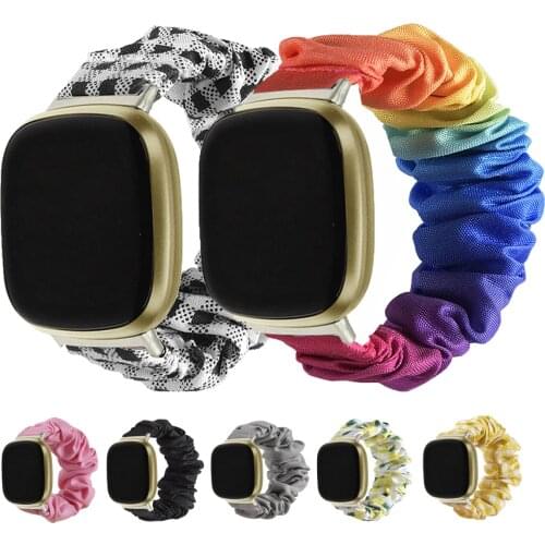 Elastic Fabric Band for Fitbit Versa 3 Women Girls Woven Strap Scrunchies Watch Band for Fitbit Versa 3 / for Fitbit Sense