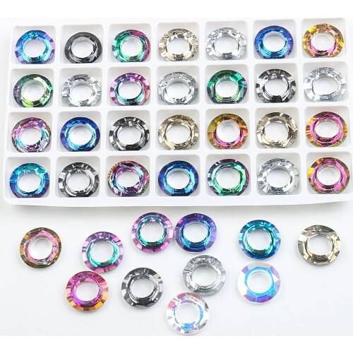 Crystal Round With Big Hole 8/10/14MM AB Spacer Glass Flat Beads For Women Jewelry Making DIY Accessories Wholesale Necklace