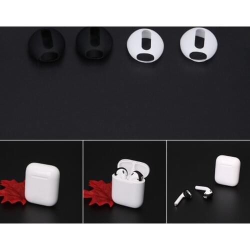 OOTDTY 2 Pairs Super Thin Silicone Eartips Earbuds Cover Upgraded For Apple Airpods iPhone 8 7 6 6S Plus 5 5S SE X EarPods