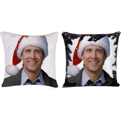 Super Shining chevy chase Reversible Color Changing Pillow Case Magical Nicolas Cage Cushion Cover With Sequins Pillow Cover