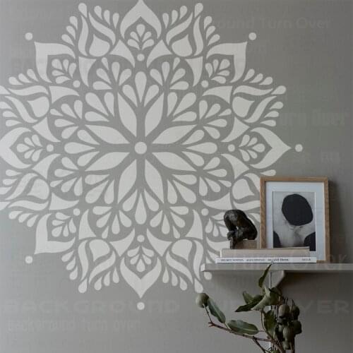 70cm - 110cm Stencil For Wall Decor Paint Furniture Mandala Template Large Huge Giant Mandala Indian Arabic Ethnic Round S071