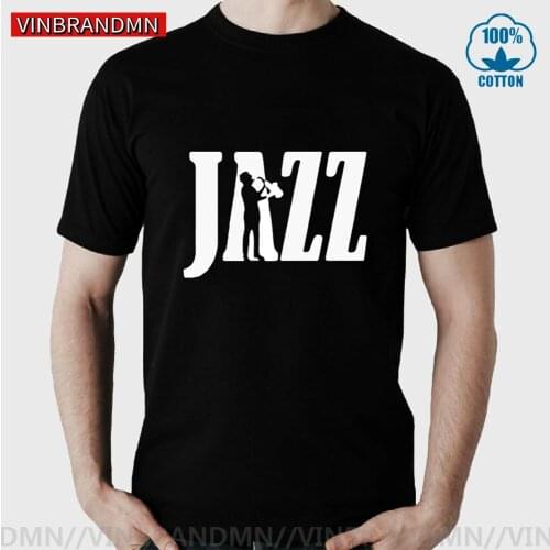 Vinbrandmn Brand Clothing Jazz T-shirt Newest Saxophone Funny R&B T Shirt Men Cotton Short Sleeve Music T-shirt Top Tee Camiseta