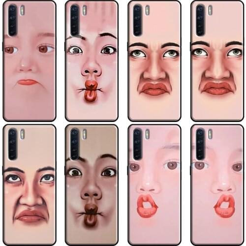 Funny selfie blocking face Soft For OPPO A53 A31 A5 A9 2020 A1K A3S A5S A15 A52 A72 A91 F5 F7 Reno 4 Pro 2Z Case