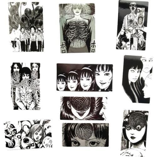 10pcs Junji Itou TOMIE Whirlpool fans anime vintage paster cosplay funny decal scrapbooking diy toy sticker phone laptop