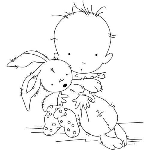 10x8 Two rabbits New Transparent Clear Rubber Stamp Sheet Cling Scrapbooking Photo Album PaperCard DIY Craft