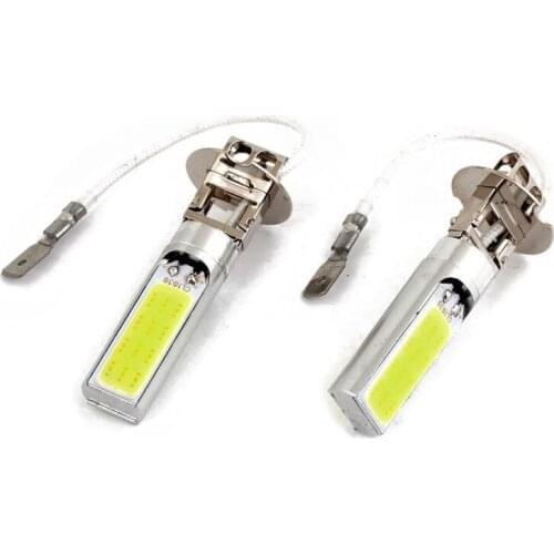 2 Pcs H3 15W LED COB Lamp White Driving Head Light Bulbs