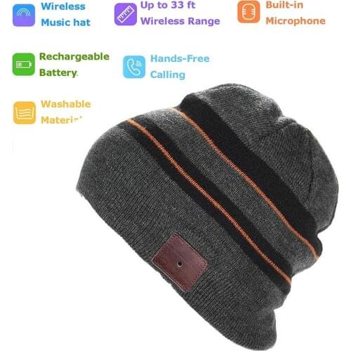 2020 Fashion Smart Wireless Bluetooth4.2 Headset Knit Hat Cap Headphone Bluetooth Music Player Hat Earphone Best Christmas gift