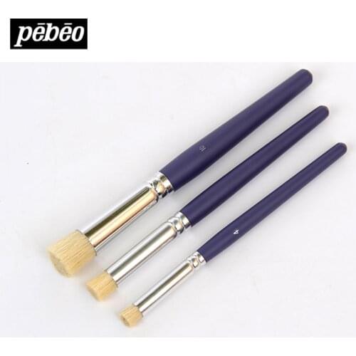 3pcs/set hight quality Pebeo Bristles brush Fabric /Deco paint stencil brush handmade DIY pen stamp pen textile pigment