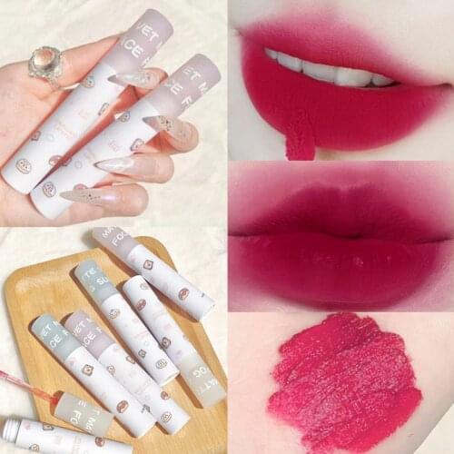 6 Colors Moisturizing Lip Glaze Waterproof Velvet Matte Liquid Lipsticks Non-stick Cup Red Rose Lip Gloss Cosmetics Makeup