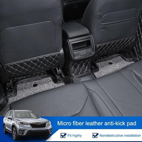 QHCP Car Seat Anti Kick Mat Armrest Box Anti Dirty Pad Anti Child Kick B Pillars Microfiber Leather Fit For Subaru Forester 2019
