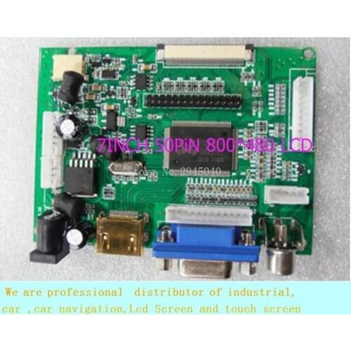 Free shipping LCD Display TTL LVDS Controller Board HDMI VGA 2AV 50PIN 800*480 for AT090TN10 AT070TN90 92 94 Support Automatical
