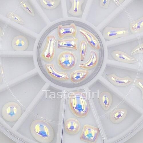 12 shapes Flat Bottom Pearl Rhinestone glitter Nail Art Decoration 3D Decor Wheel beauty nails accessoires jewelry Tools