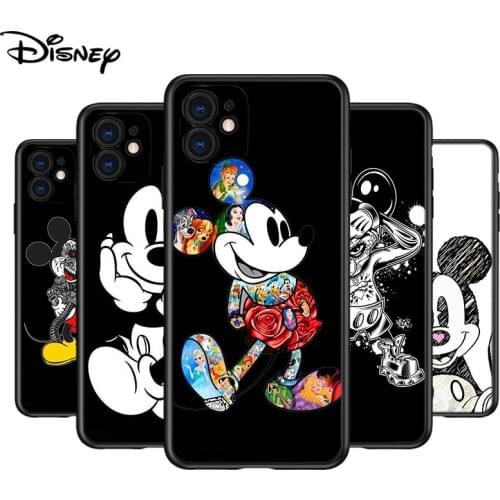 Silicone Cover Dark Mickey Mouse For Apple IPhone 12 Mini 11 Pro XS MAX XR X 8 7 6S 6 Plus 5S SE Phone Case