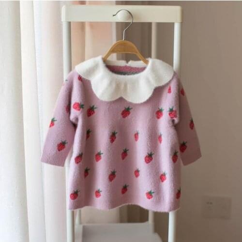Baby Fall Dress for Girls Toddler Sweater Tops kids autumn knitted Clothes thick Dresses Teens Cute Christmas Shirt 1 2 3 years