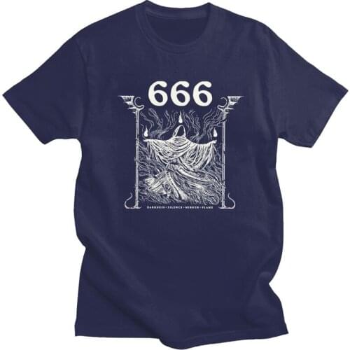 666 Dance Ritual Baphomet T Shirt 100% Cotton Tshirt Awesome Tee Tops Short Sleeved Hail Satan Devil T-shirt Fitted Apparel