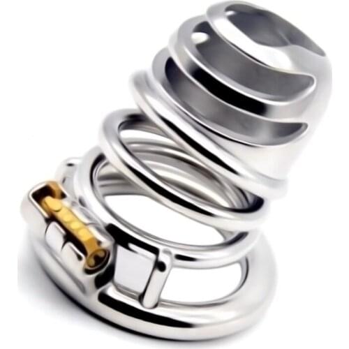 Gay Men Stainless Steel Chastity Device Male Penis Cage Bondage Bird Lock Rings Chastity Cage Sex Products for Men G260B