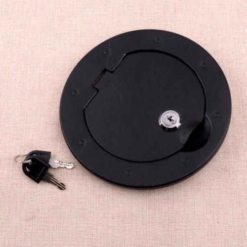 Car Powder Coated Locking Fuel Filler Door Cover Gas Tank Cap Fit for Jeep Wrangler JK 2/4 Door 2007-2014 2015 2016 2017 2018