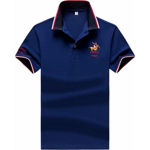 2019 Summer Cotton funny t shirts short sleeves polo men Fashion doodle Print Red t shirt men tops tees casual men polo