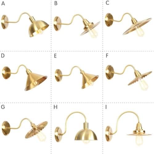 Ancient ways the Nordic bar clothing store restaurant stair xuan window industry decoration pure copper wall lamp