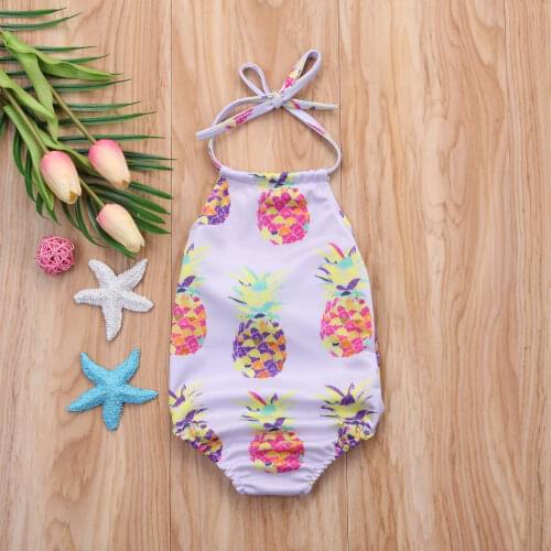 2020 New Newborn Baby Girl One Piece Bikini Swimsuit Swimwear Bodysuit Bathing Suit Baby Kid Beach Print Wear Beachwear Clothing