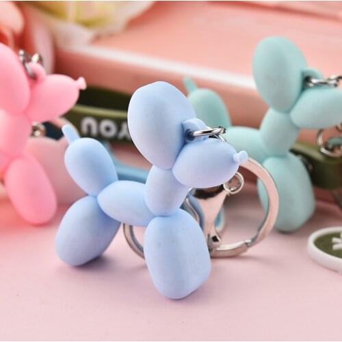 New Cartoon Balloon Dog Keychain Color Soft Rubber PVC Cute Dog Keychain Gift Boyfriend Car Keychain Pendant for Girlfriend