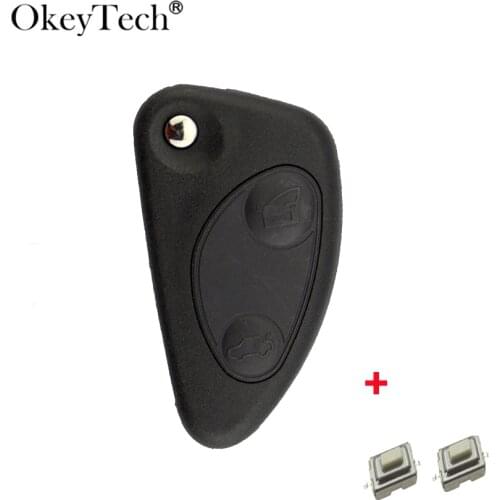 OkeyTech 2/3 Button New Style Replacement Remote Car Key Shell For Alfa Romeo 147/156/166 GT Flip Folding Key Case Micro Switch