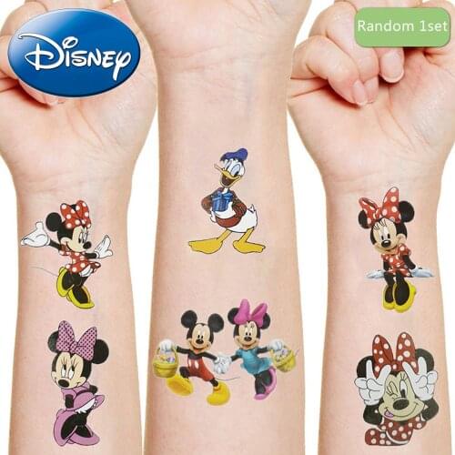 Disney Mickey Minnie Mouse Original Tattoo Stickers Toys Random 1pcs Anime Figures Cartoon Kids Girls Christmas Birthday Gifts