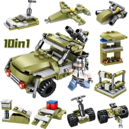 Pan Luo Si 12 Small Box Iron And Steel Mech City Engineering Off-road Zhan Di Ji Pu Car Children Assembled Toys 633032