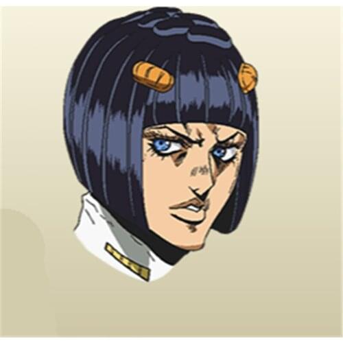 1pcs Anime Golden Wind Bruno Bucciarati Wig JoJos Bizarre Adventure Heat Resistant Synthetic Hair for Men Cosplay Costumes Prop