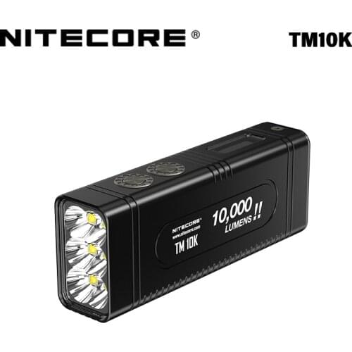 NITECORE TM10K Tiny Monster Rechargeable Flashlight 6 CREE XHP35 HD max 10,000 Lumen LED screen throw 288 meter built in battery