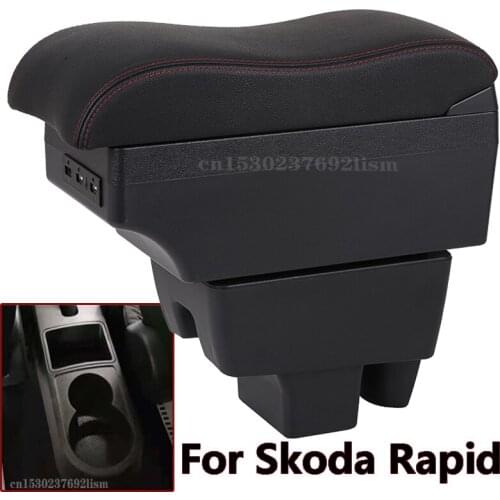 For Skoda RAPID Armrest Retrofit For Volkswagen Polo 2020 Car Armrest box Center Storage box car accessories Interior USB