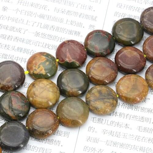 Coin shape multicolor picasso loose beads 14mm 15" 2pc/lot DIY stone beads women jewelry making best selling
