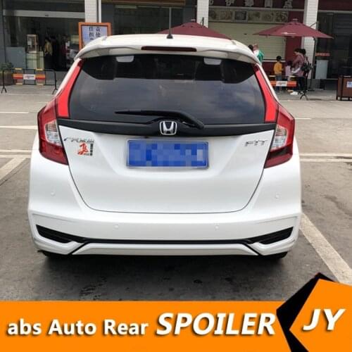 For HONDA FIT Spoiler 2018-2019 jazz spoiler RSDLD High Quality ABS Material Car Rear Wing Primer Color Rear Spoiler
