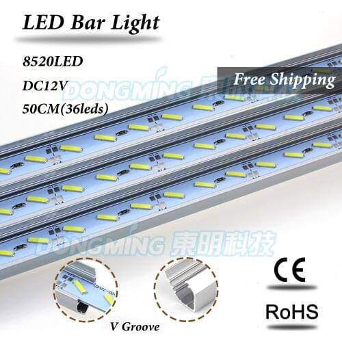 U/V Aluminium profile LED bar light 0.5m 36 leds DC 12V led luces bar light 8520 kitchen closet cabinet cold/warm white