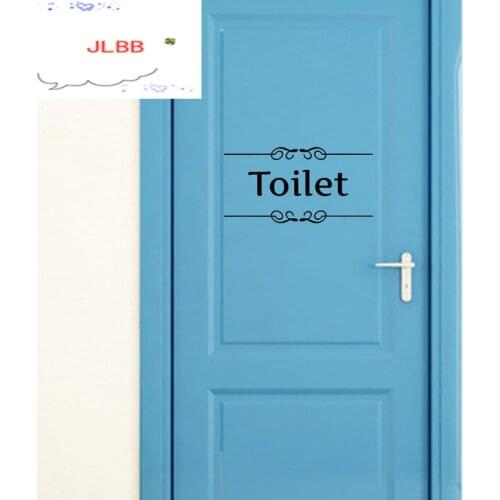 Vintage Toilet Wall Sticker Bathroom Door stickers Decor WC Indoor Vinyl Decal Transfer Vintage Wall Decoration Free shipping