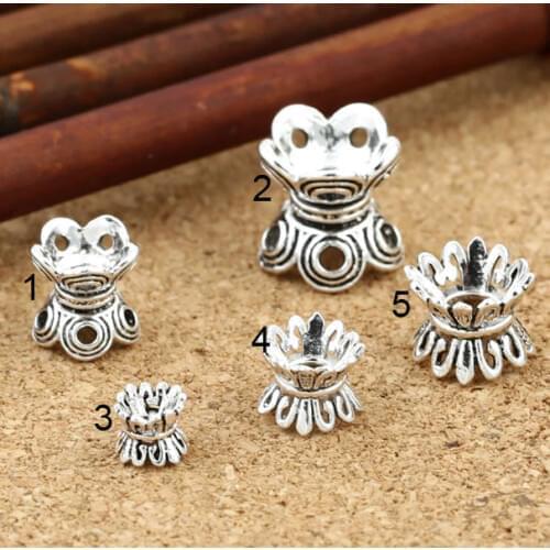 Vintage Handcrafted 925 Silver Beads Cap Engraved Double Bead Caps Sterling Silver Jewelry Accessories Beads Cap