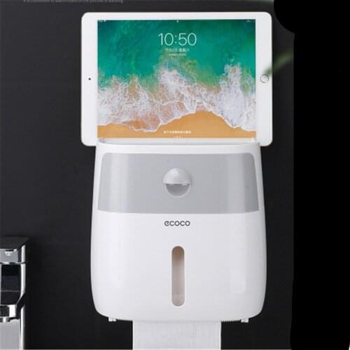 Waterproof Toilet Paper Holder Double Layer Bathroom Storage Case Wall-Mounted Puching Free Tissue Organizer Kitchen Paper Box