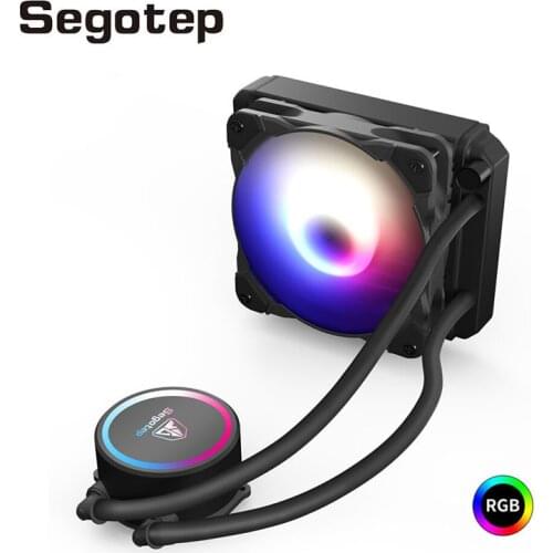 Segotep PC Water Cooler 120mm PWM Fan Silent Liquid Cooling CPU Water Cooler For LGA 2011 2066 2011-v3 AM4 1150 1151 1155 1156