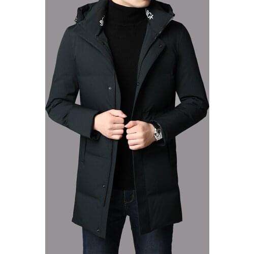 High Quality Men Winter White Duck Long Down Jacket Thick Warm Outwear Mens Down Coat Mens Hooded Down Jackets