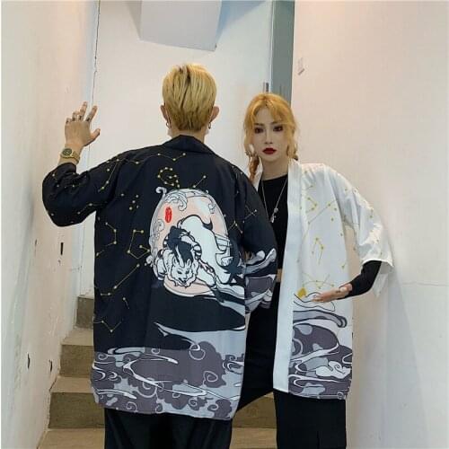 Japanese Kimono Cardigan Women Summer Hakutaku Blouse Coat Fashion Causal Cardigans Top Clothing black coat куртки 2020