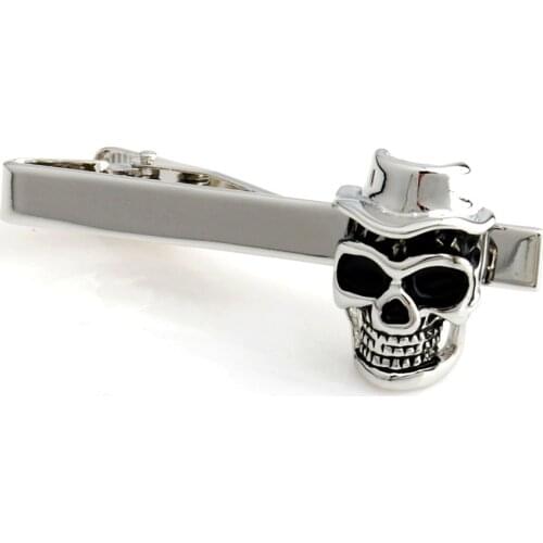 YHT-73 Black Enamel Skull Funny and Cool Tie Clips,Novelty Tie Bar-Mixed Styles Acceptable